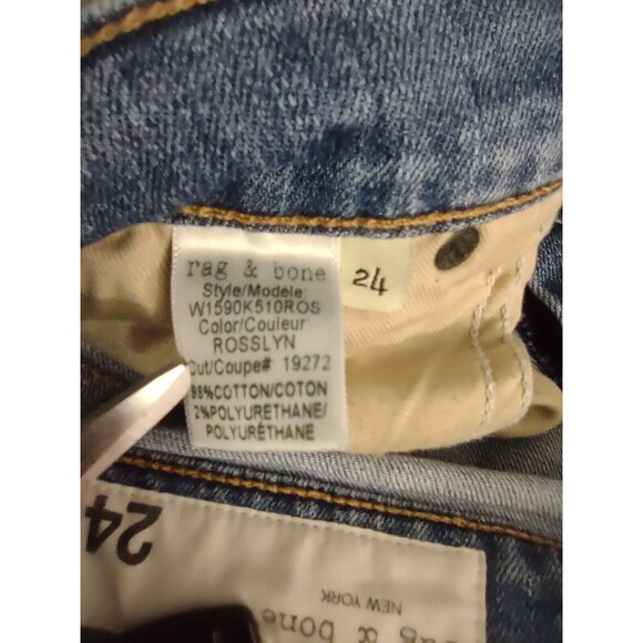 RAG & BONE Women's Straight In ROSSLYN Distressed Jeans - Size 24 - Picture 8 of 12